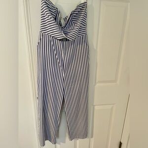 Forever 21 Blue and White Striped Jumpsuit